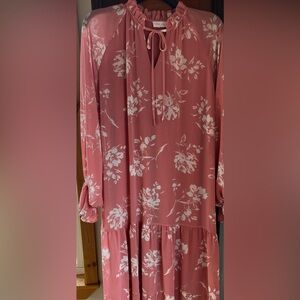 Pink lily floral maxi dress